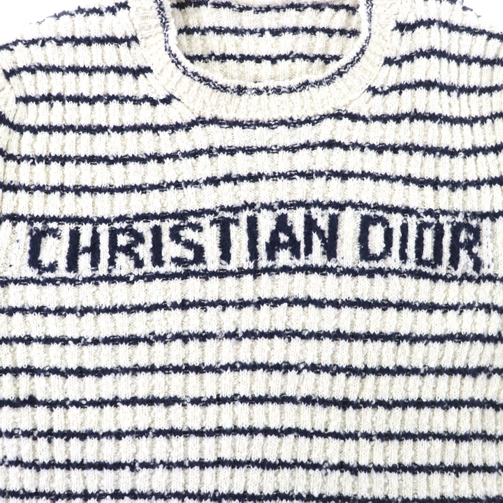 Excellent Christian Dior Mariniere Short-Sleeved Sweater cotton 38 514S75A7014
