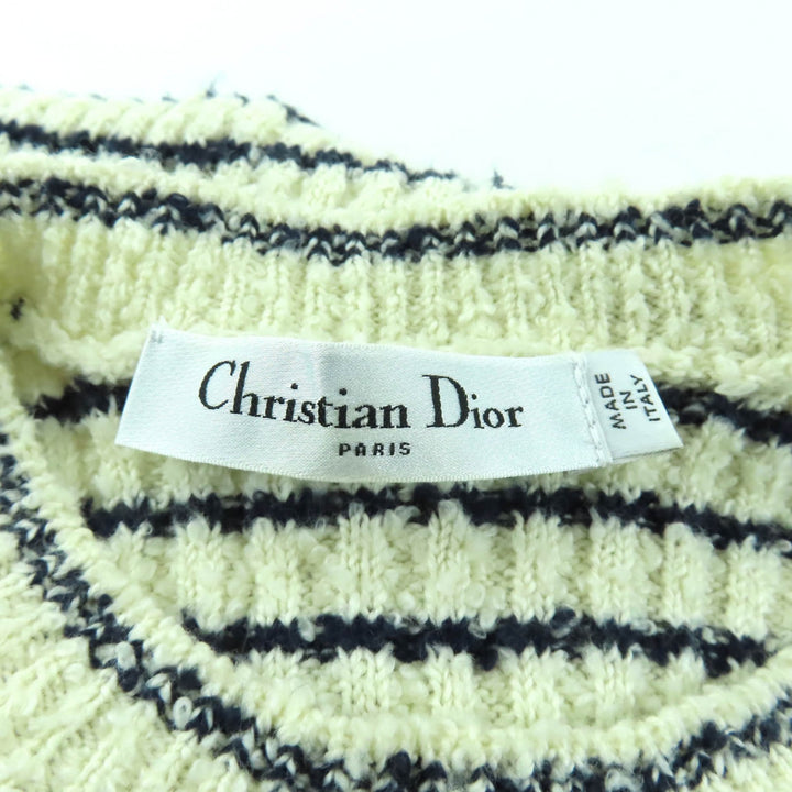 Excellent Christian Dior Mariniere Short-Sleeved Sweater cotton 38 514S75A7014