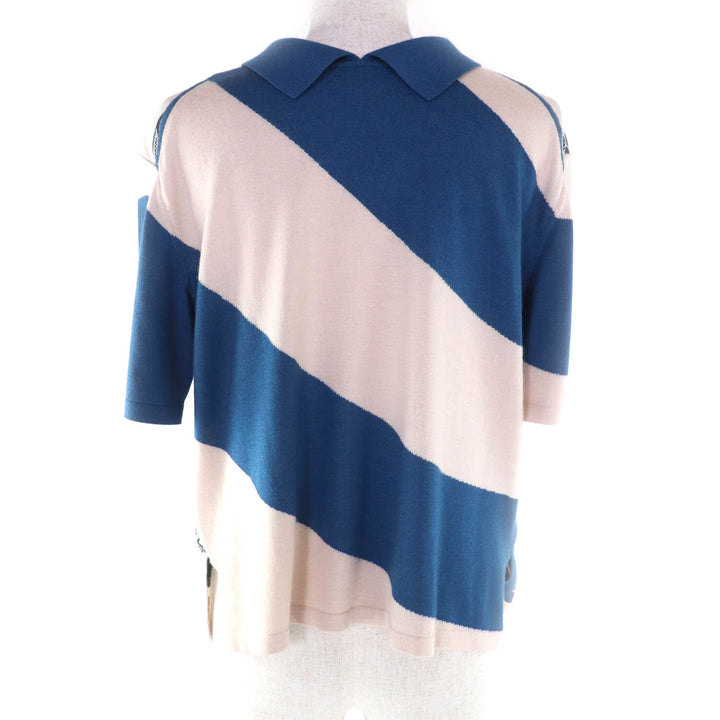 Excellent HERMES T-shirt Cliquetis Finesse blue silk Women 40 2E2805D6