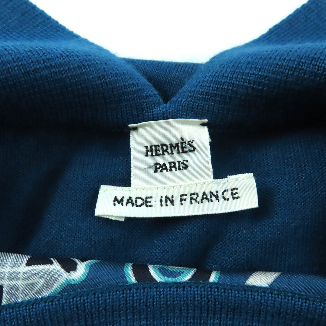 Excellent HERMES T-shirt Cliquetis Finesse blue silk Women 40 2E2805D6