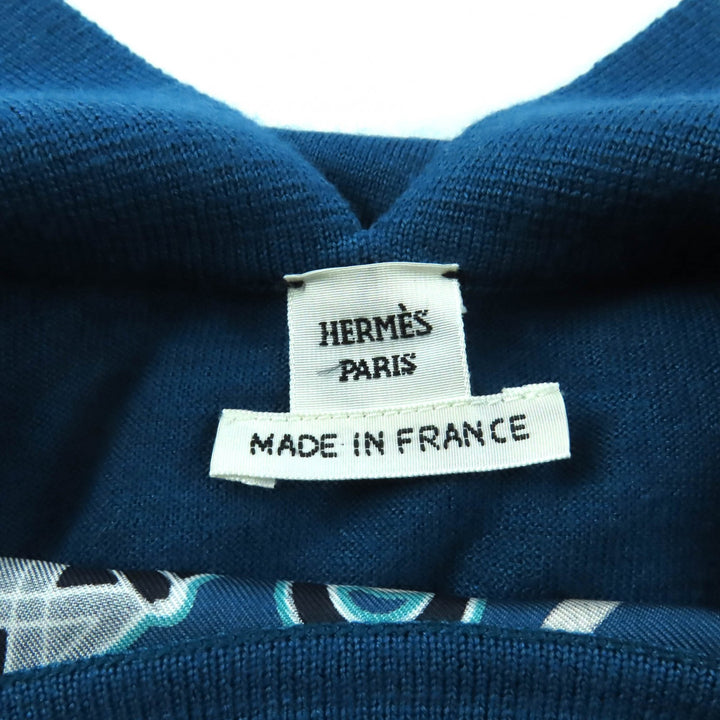 Excellent HERMES T-shirt Cliquetis Finesse blue silk Women 40 2E2805D6