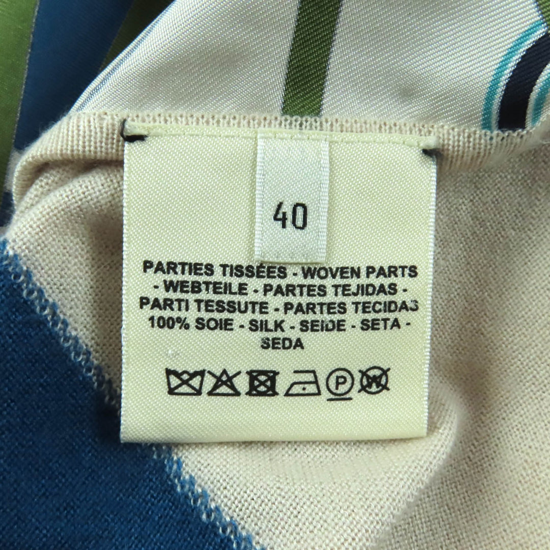 Excellent HERMES T-shirt Cliquetis Finesse blue silk Women 40 2E2805D6