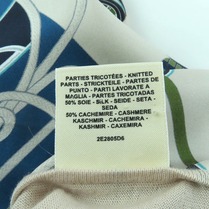 Excellent HERMES T-shirt Cliquetis Finesse blue silk Women 40 2E2805D6