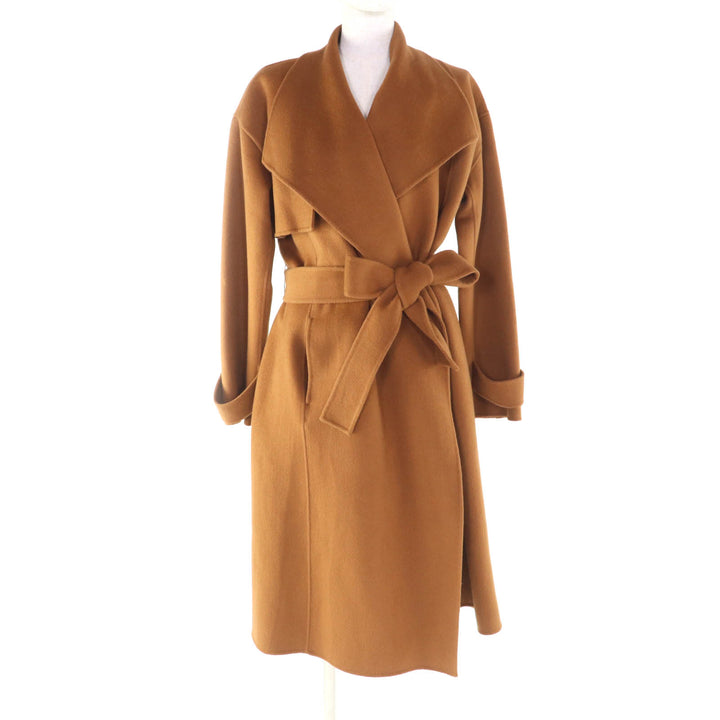 Excellent J&M Davidson coat Belted double-face wrap Brown wool Women 6