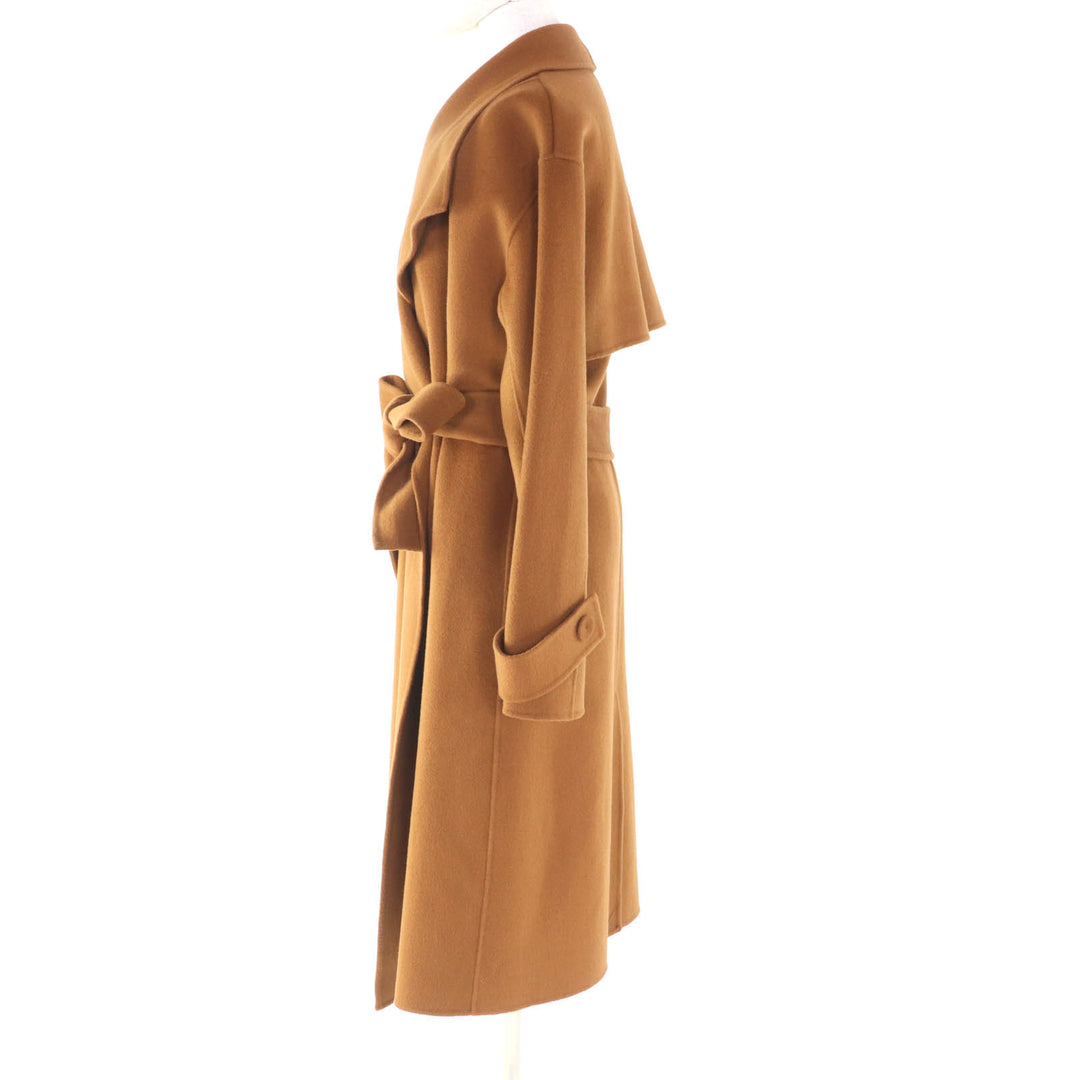 Excellent J&M Davidson coat Belted double-face wrap Brown wool Women 6