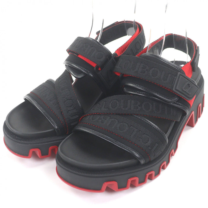 Excellent Christian Louboutin Sandals Summer Dune Logo tape Velcro strap