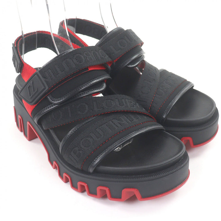 Excellent Christian Louboutin Sandals Summer Dune Logo tape Velcro strap
