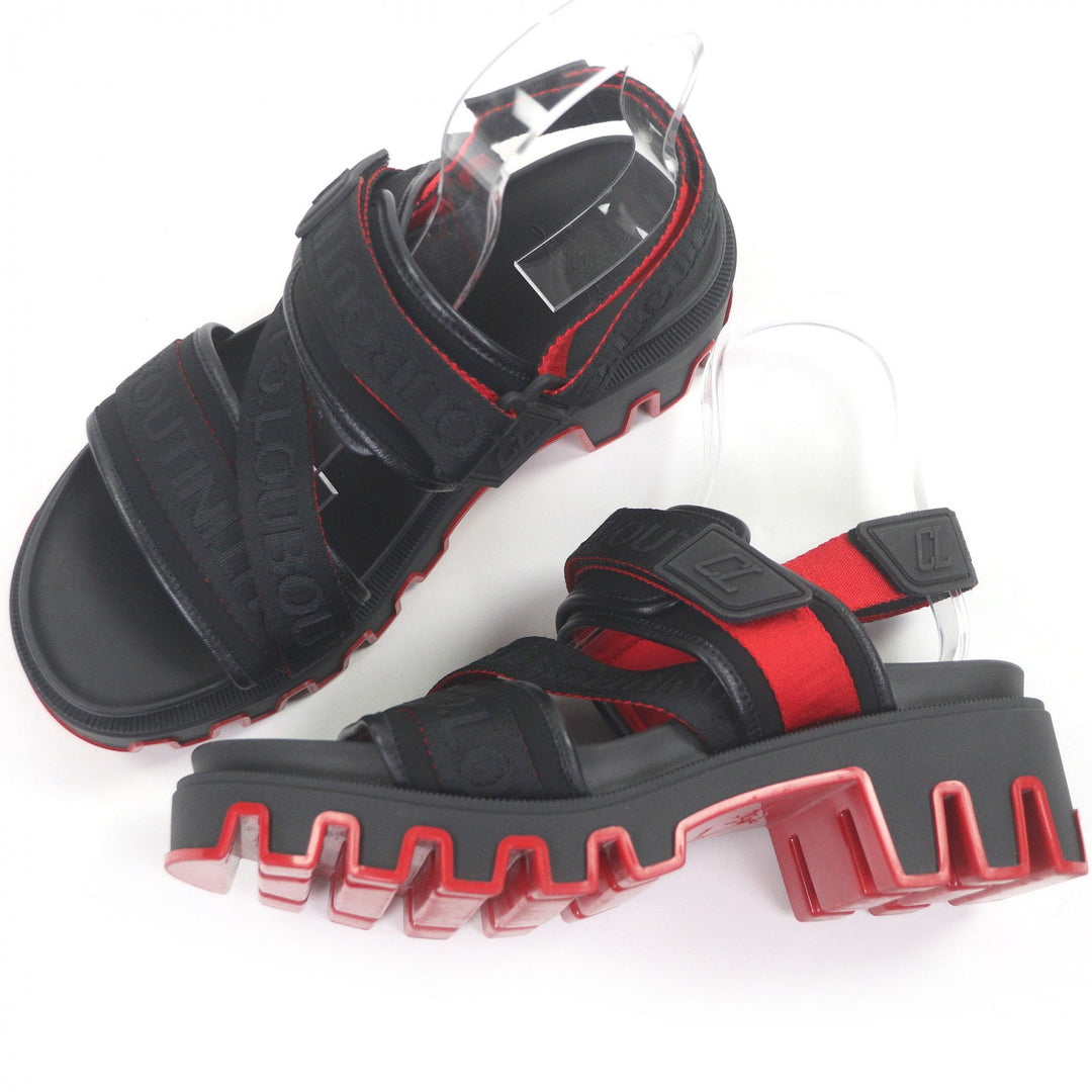Excellent Christian Louboutin Sandals Summer Dune Logo tape Velcro strap