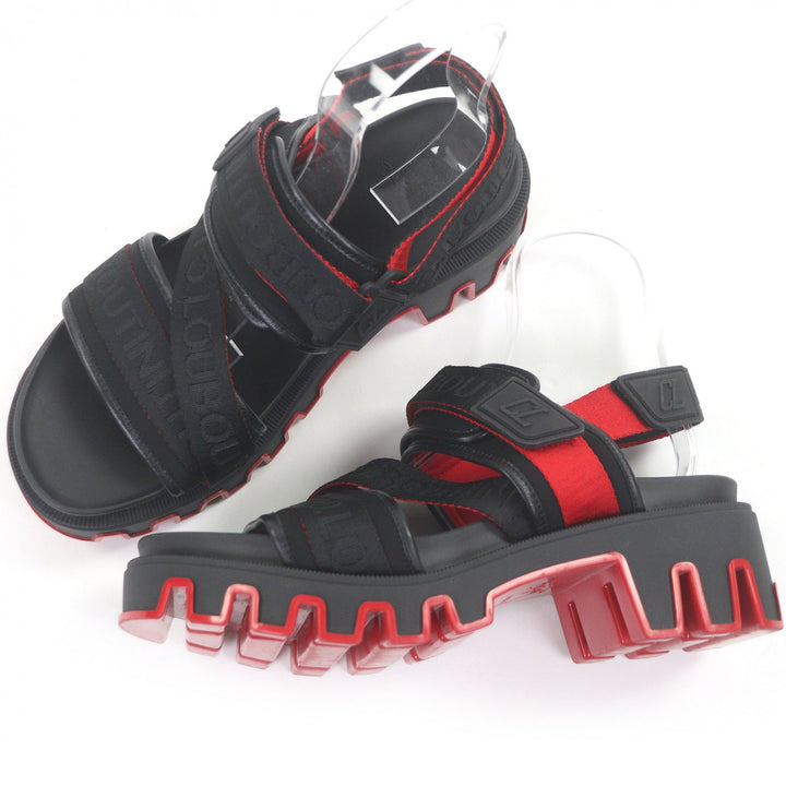 Excellent Christian Louboutin Sandals Summer Dune Logo tape Velcro strap
