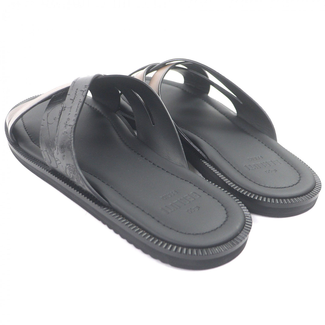 Pristine BERLUTI Sandals Sifnos Scritto Calligraphy black Venice