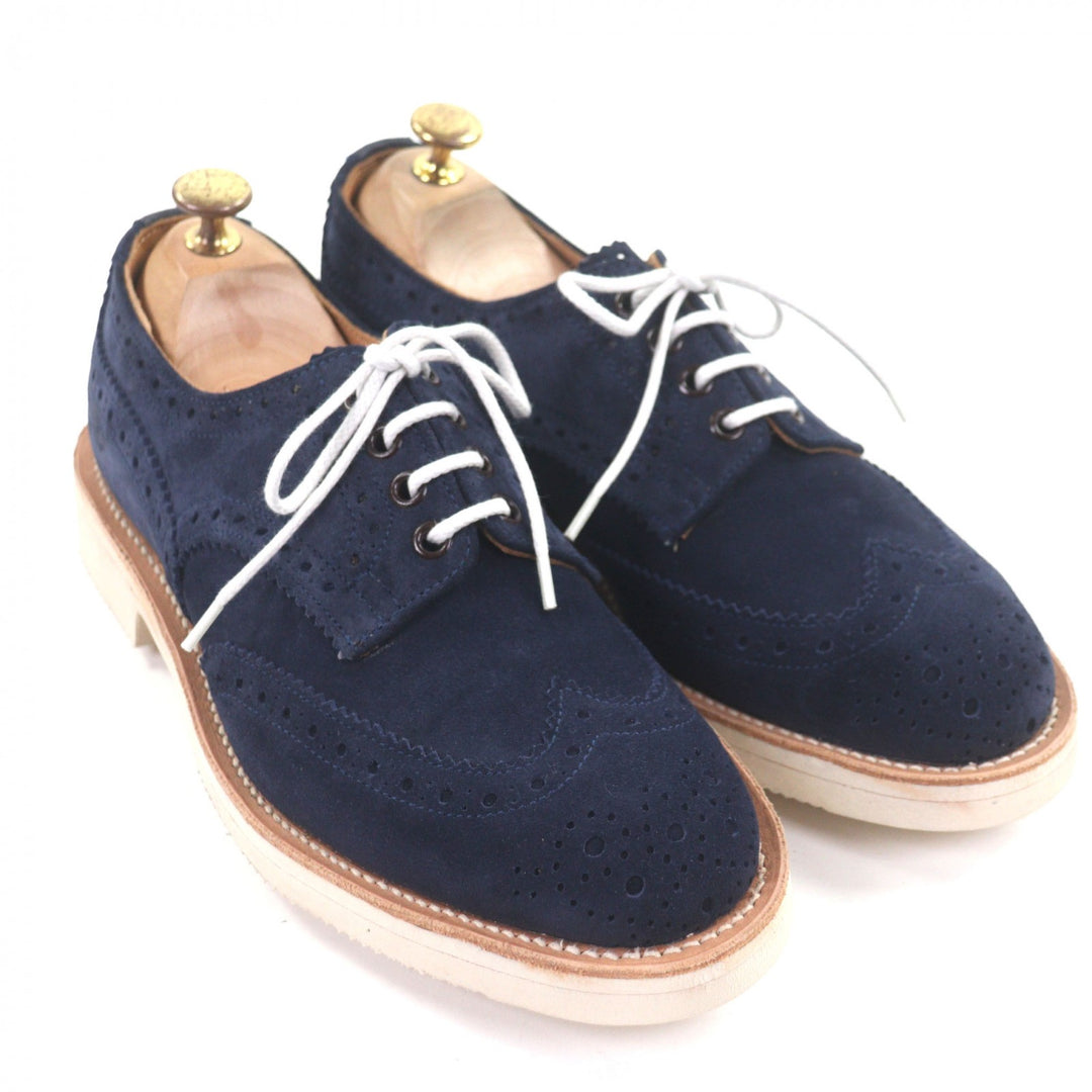 Great Tricker's Leather shoes Bourton Navy Suede leather mens 6.5 M5633