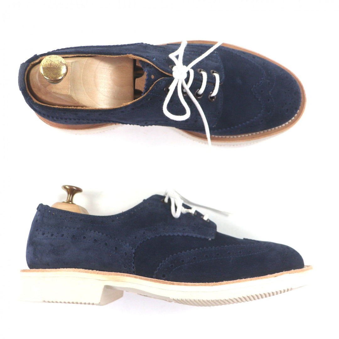 Great Tricker's Leather shoes Bourton Navy Suede leather mens 6.5 M5633