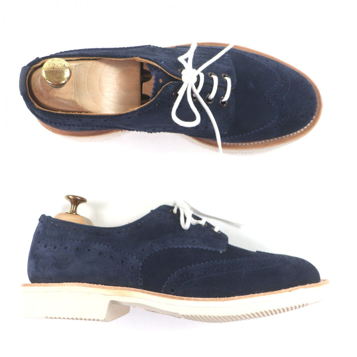 Great Tricker's Leather shoes Bourton Navy Suede leather mens 6.5 M5633
