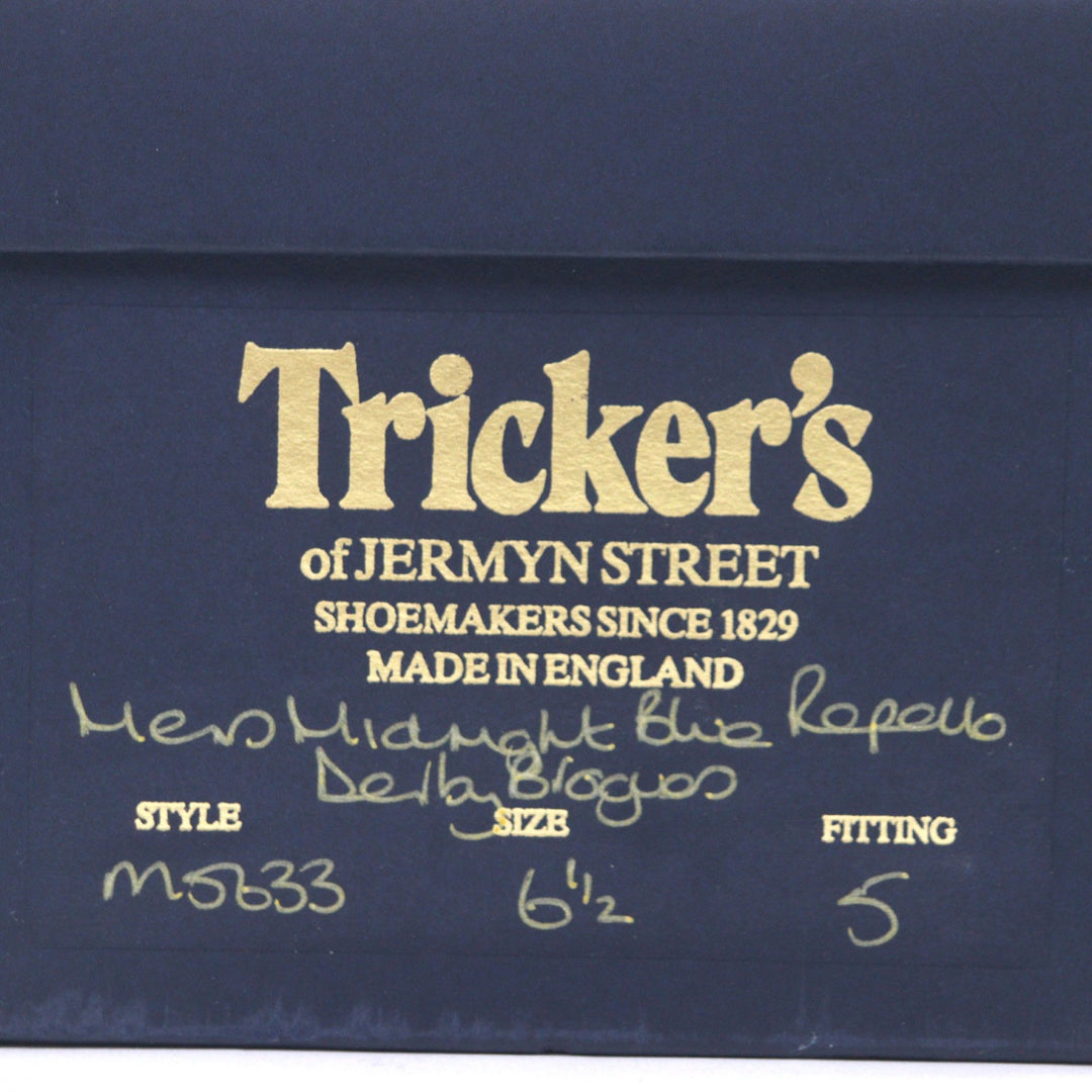 Great Tricker's Leather shoes Bourton Navy Suede leather mens 6.5 M5633