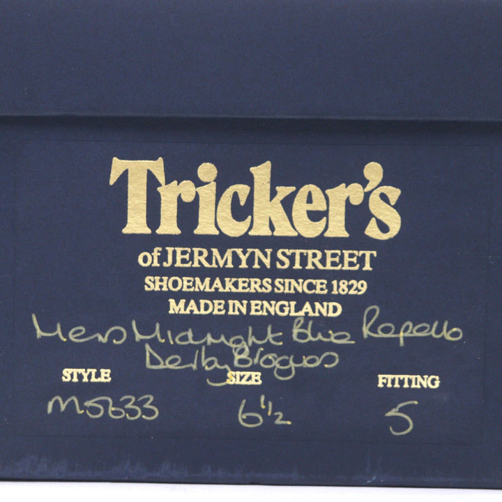 Great Tricker's Leather shoes Bourton Navy Suede leather mens 6.5 M5633