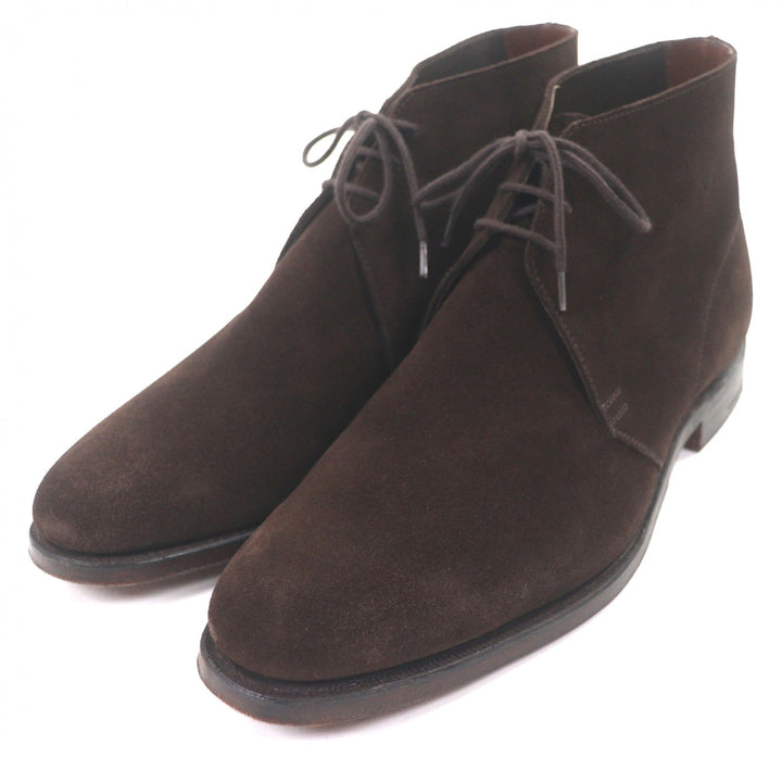 Great CROCKETT&JONES Ankle boots CHUKKA Dark brown Suede leather mens 8 8489