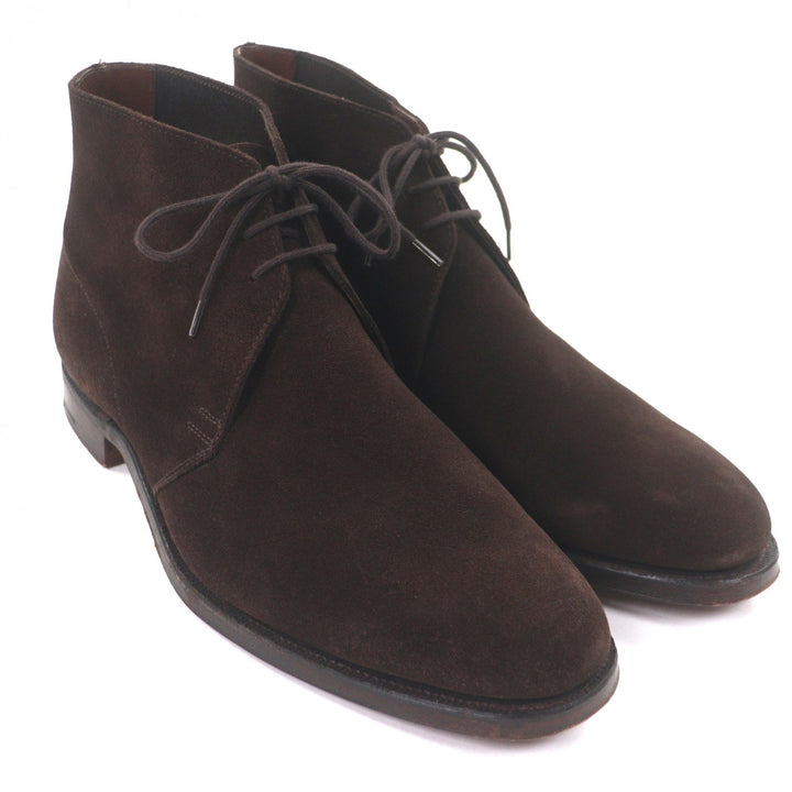 Great CROCKETT&JONES Ankle boots CHUKKA Dark brown Suede leather mens 8 8489