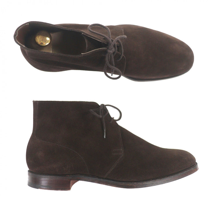 Great CROCKETT&JONES Ankle boots CHUKKA Dark brown Suede leather mens 8 8489