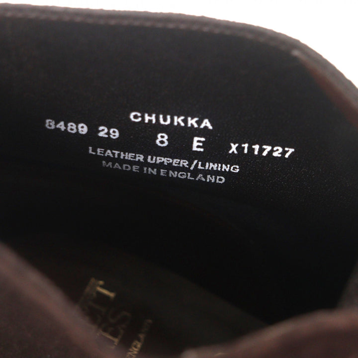 Great CROCKETT&JONES Ankle boots CHUKKA Dark brown Suede leather mens 8 8489