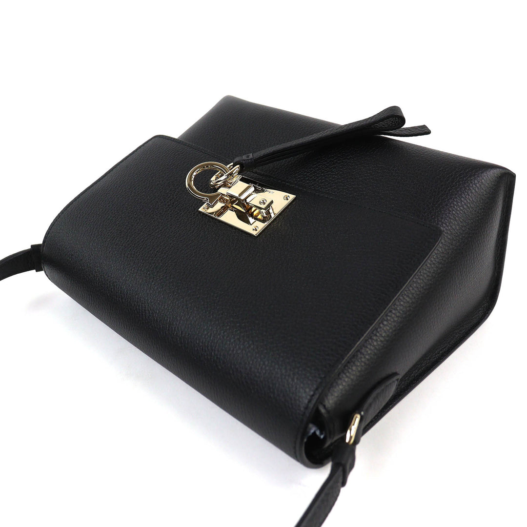 Pristine Salvatore Ferragamo Shoulder Bag studio Gancini leather black 21H886