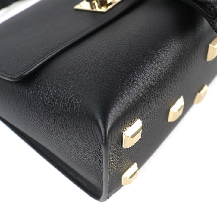 Pristine Salvatore Ferragamo Shoulder Bag studio Gancini leather black 21H886