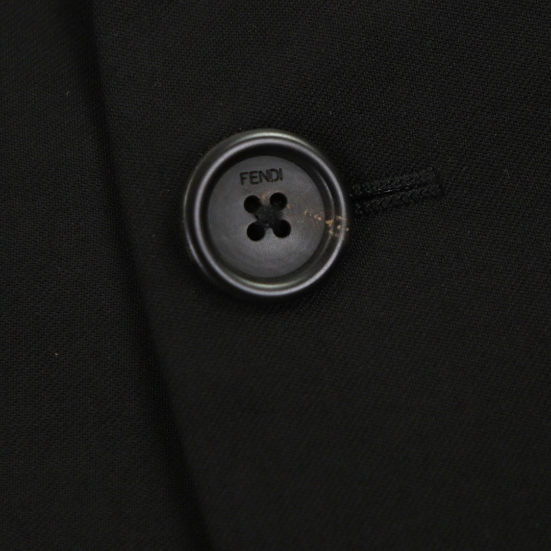 Pristine FENDI tailored jacket black wool mens 54 FJ0576