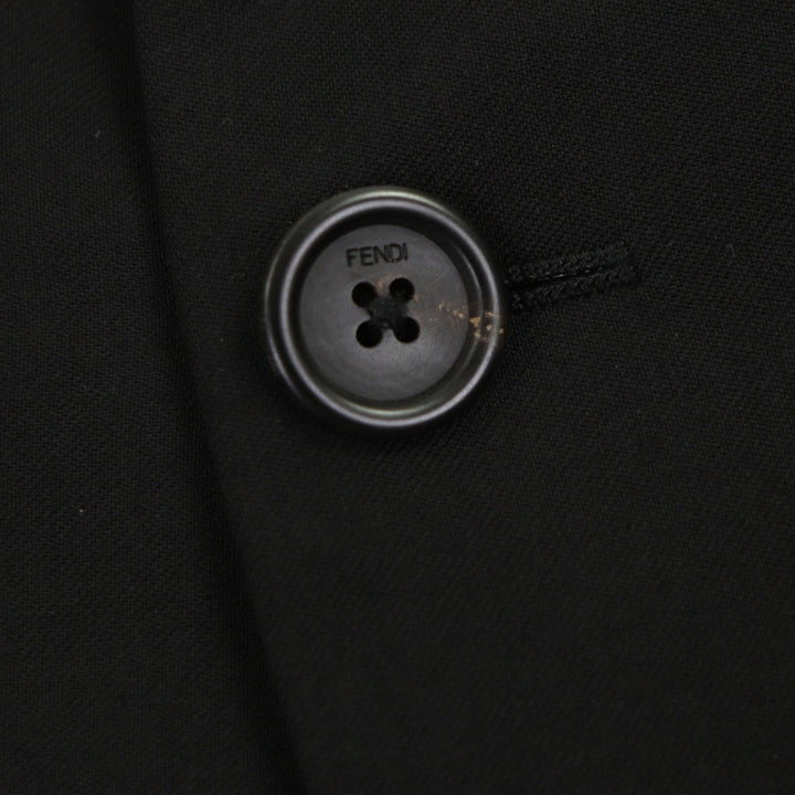 Pristine FENDI tailored jacket black wool mens 54 FJ0576