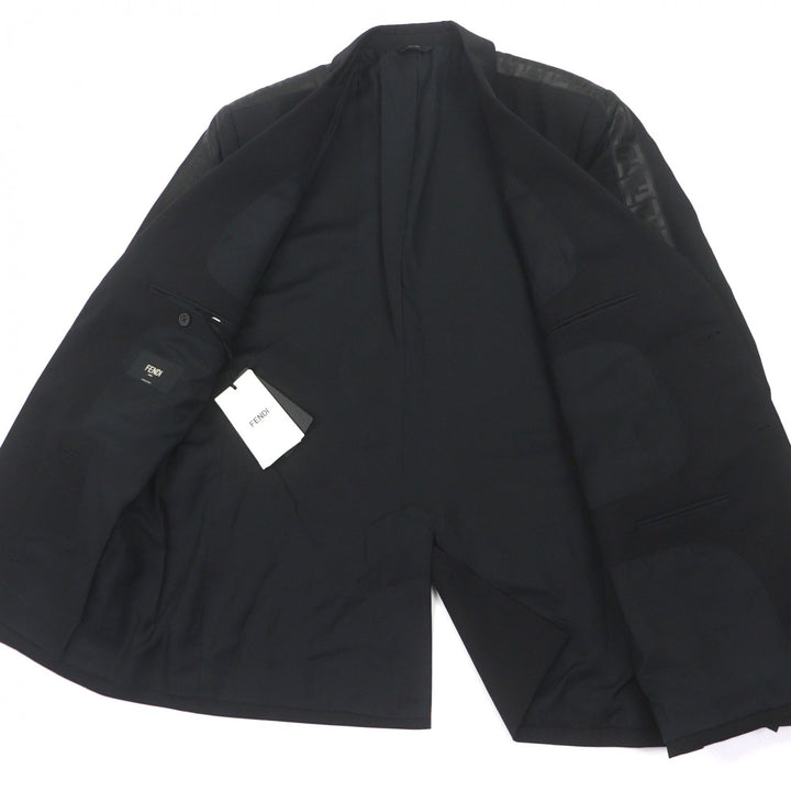Pristine FENDI tailored jacket black wool mens 54 FJ0576