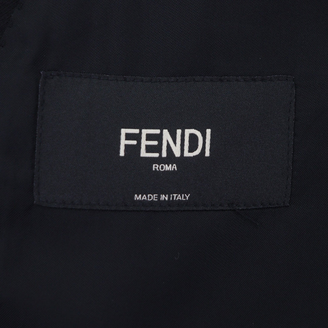 Pristine FENDI tailored jacket black wool mens 54 FJ0576