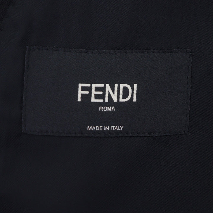 Pristine FENDI tailored jacket black wool mens 54 FJ0576