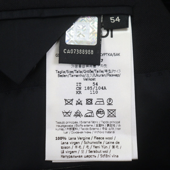 Pristine FENDI tailored jacket black wool mens 54 FJ0576