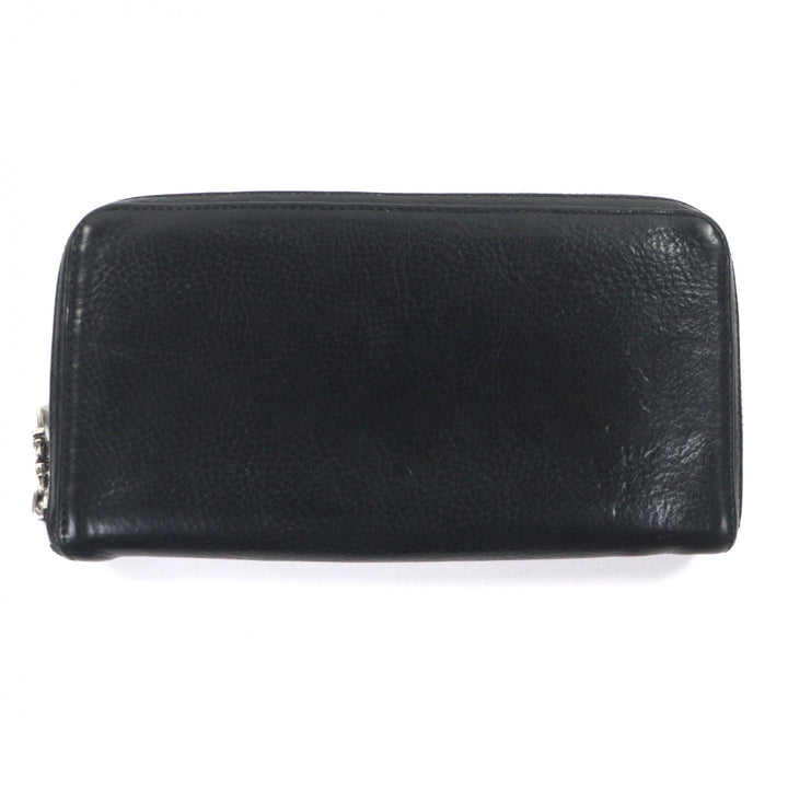 Great CHROME HEARTS Purse REC ZIP black leather mens
