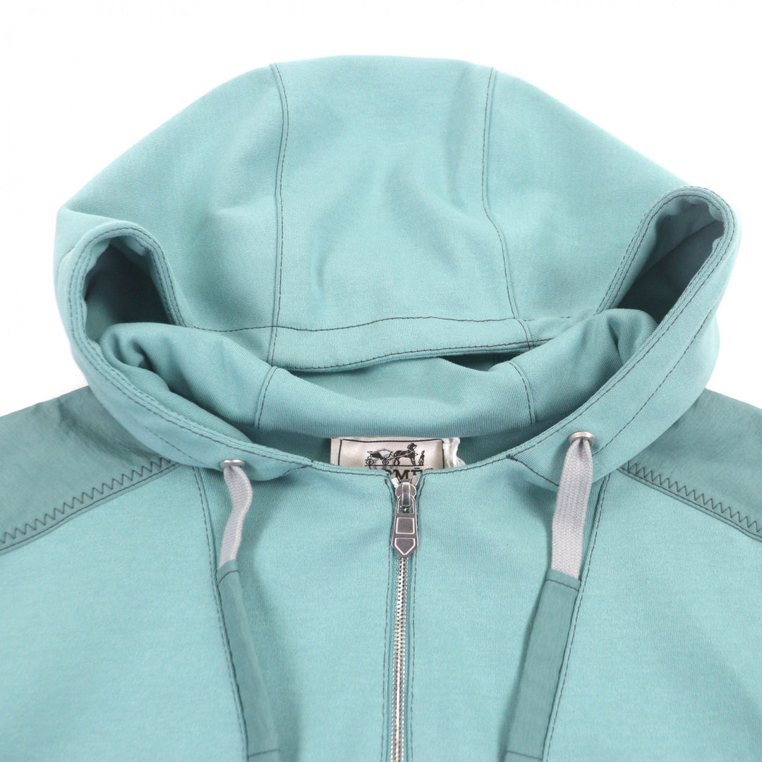 Pristine HERMES hoodie Voile H Switch design H logo zip-up green cotton mens M