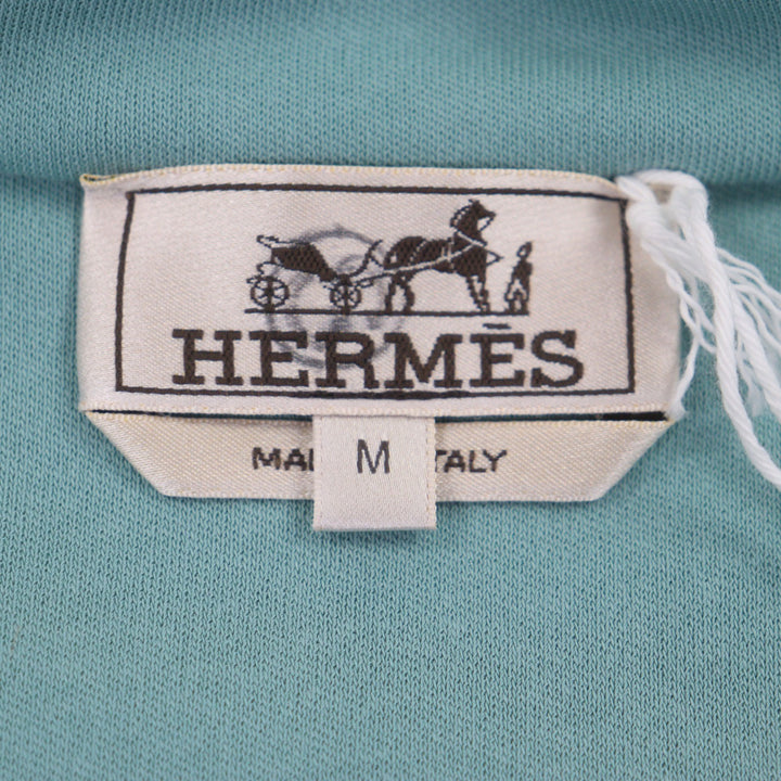 Pristine HERMES hoodie Voile H Switch design H logo zip-up green cotton mens M