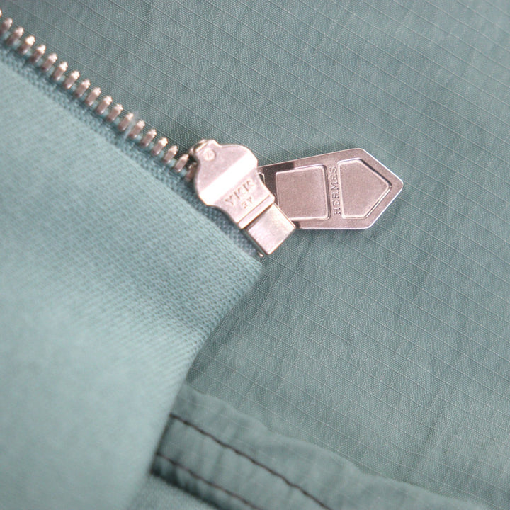 Pristine HERMES hoodie Voile H Switch design H logo zip-up green cotton mens M