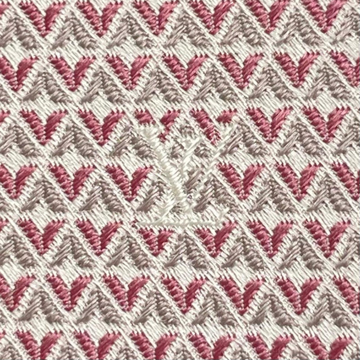 Excellent LOUIS VUITTON tie LV logo pink silk mens M71210