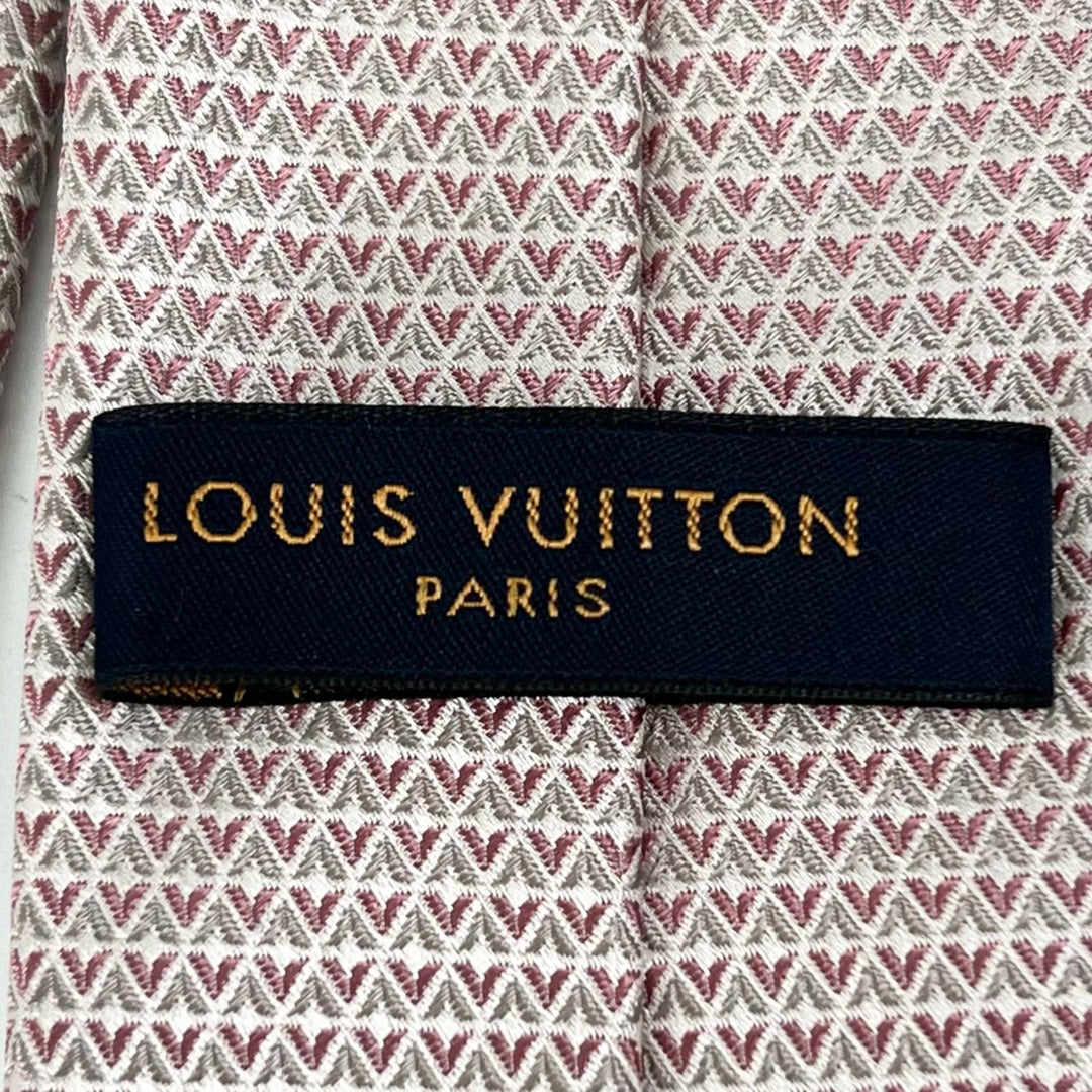 Excellent LOUIS VUITTON tie LV logo pink silk mens M71210