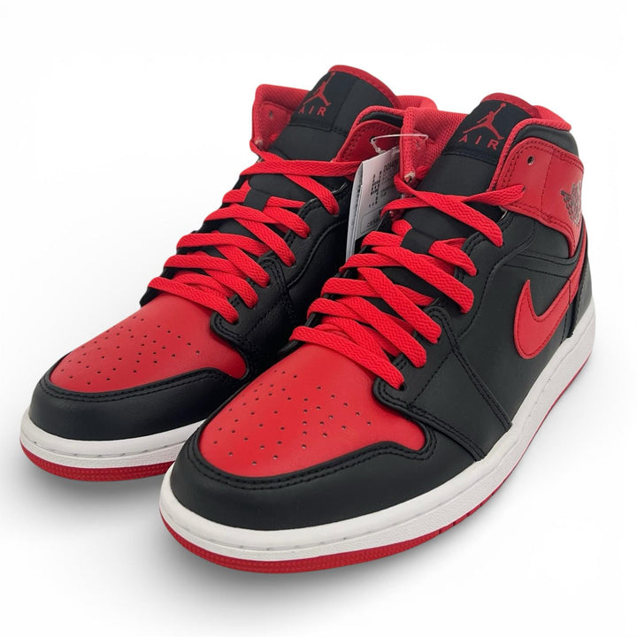 Pristine NIKE High cut sneakers AIR JORDAN 1 MID black leather mens DQ8426-060