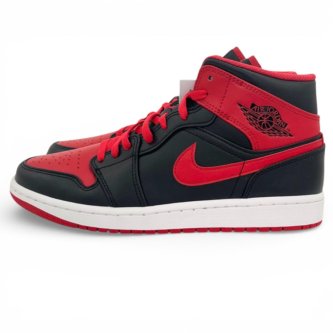Pristine NIKE High cut sneakers AIR JORDAN 1 MID black leather mens DQ8426-060