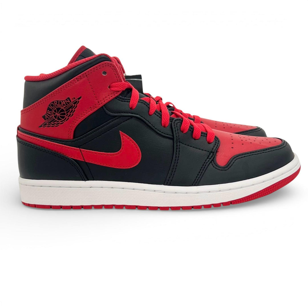 Pristine NIKE High cut sneakers AIR JORDAN 1 MID black leather mens DQ8426-060
