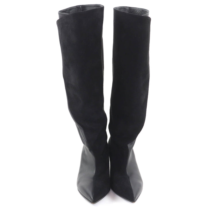 Great HERMES Knee-high boots Ilona black leather Women 36 232007Z