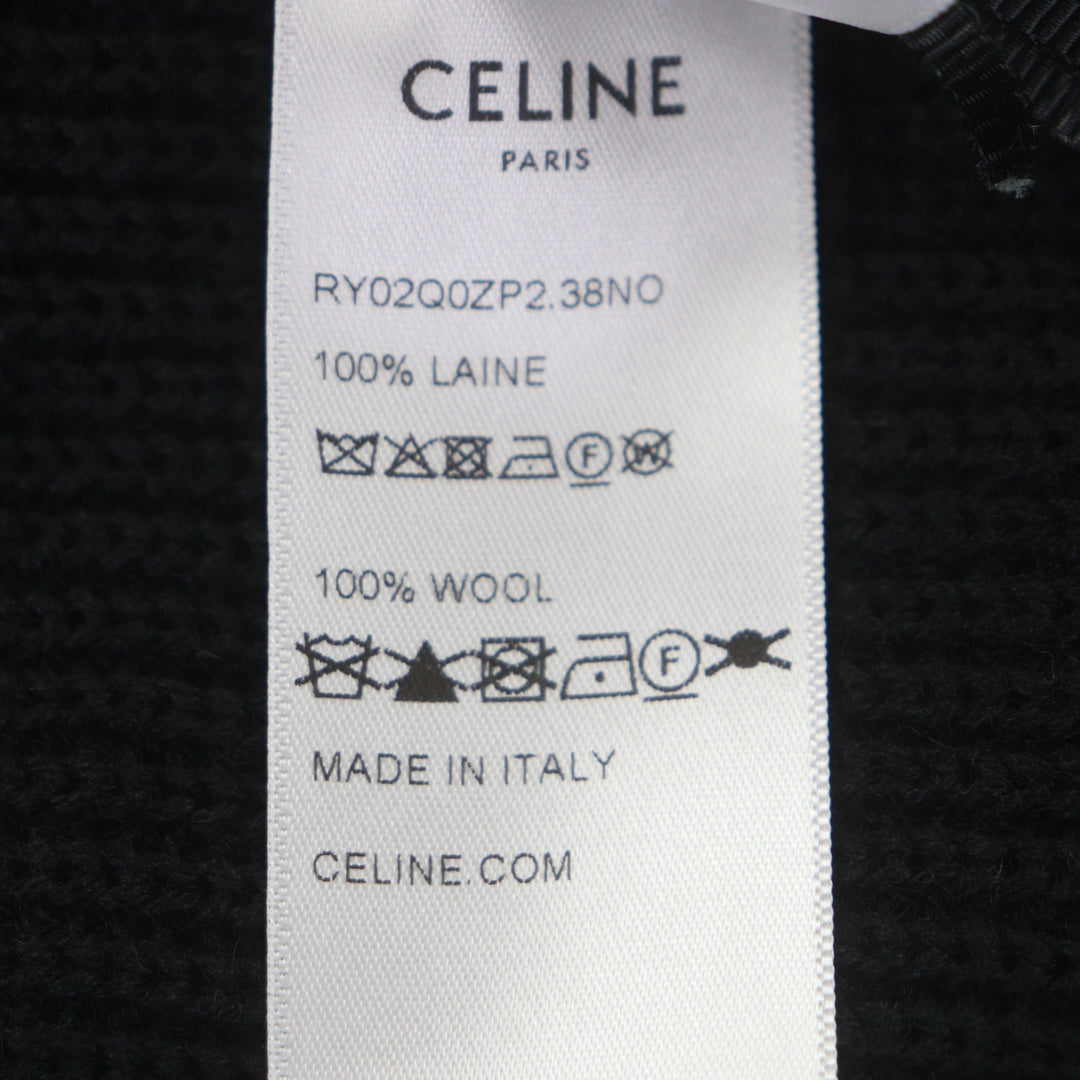 Pristine CELINE sweater black wool mens M RY02Q0ZP2