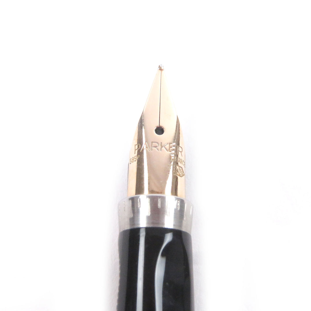 Excellent PARKER fountain pen SONNET Check Pattern Cap Style gold 14K mens