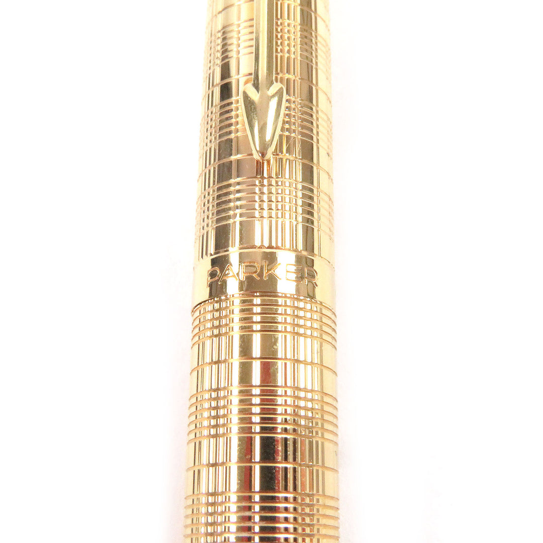 Excellent PARKER fountain pen SONNET Check Pattern Cap Style gold 14K mens