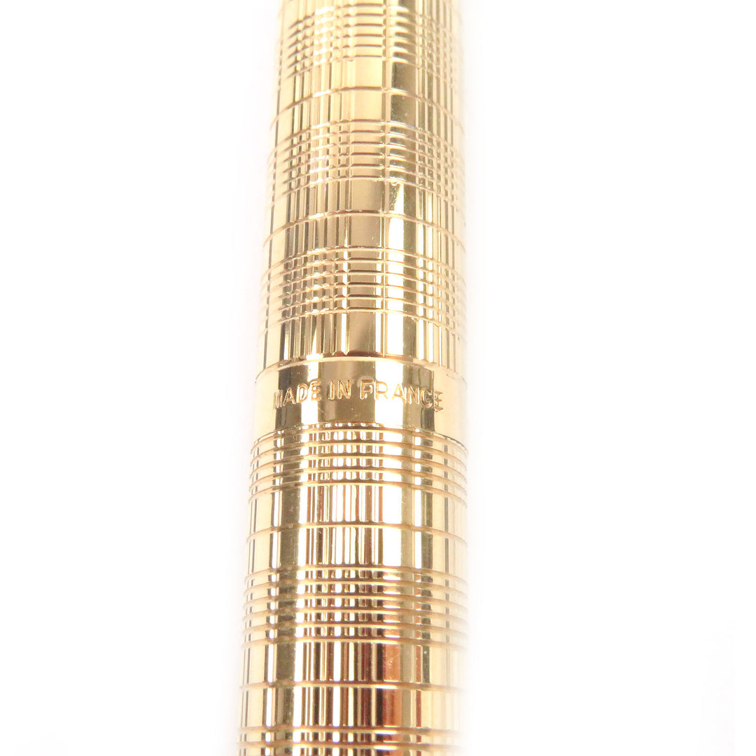 Excellent PARKER fountain pen SONNET Check Pattern Cap Style gold 14K mens