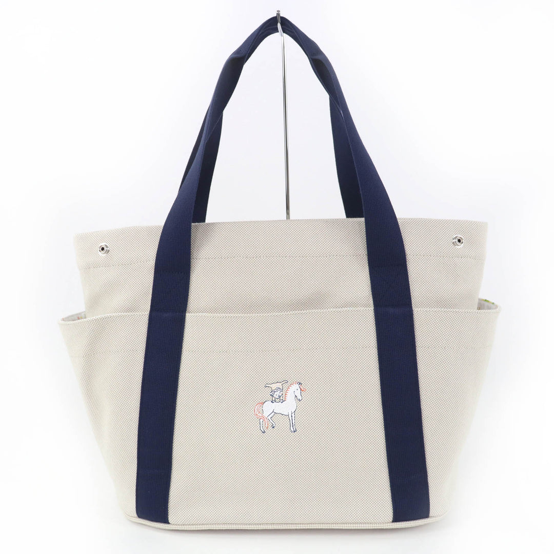 Excellent HERMES Tote Bag Mother's Bag Gabriole cotton Women