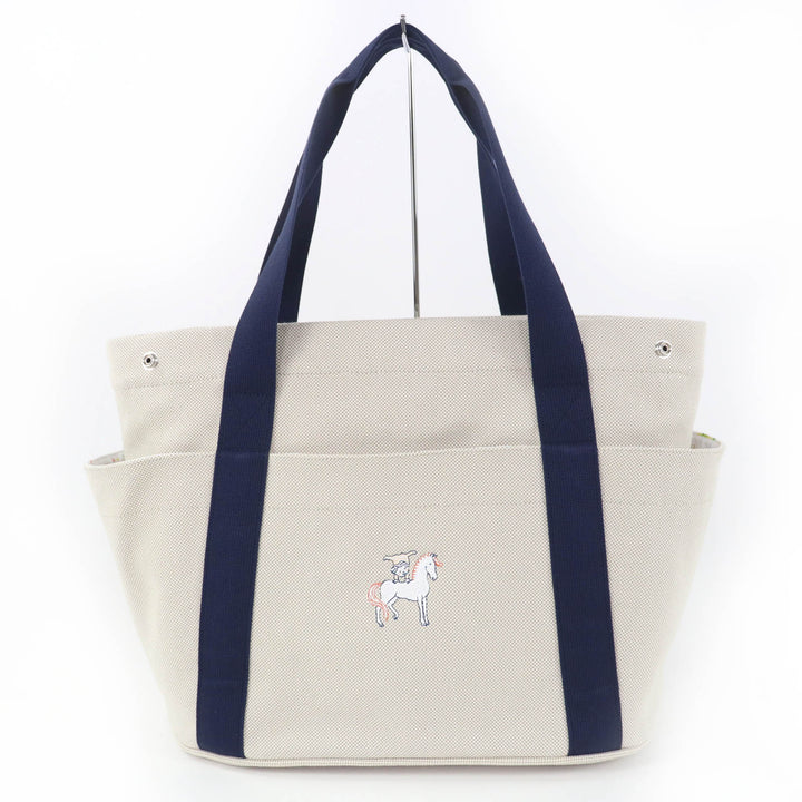 Excellent HERMES Tote Bag Mother's Bag Gabriole cotton Women