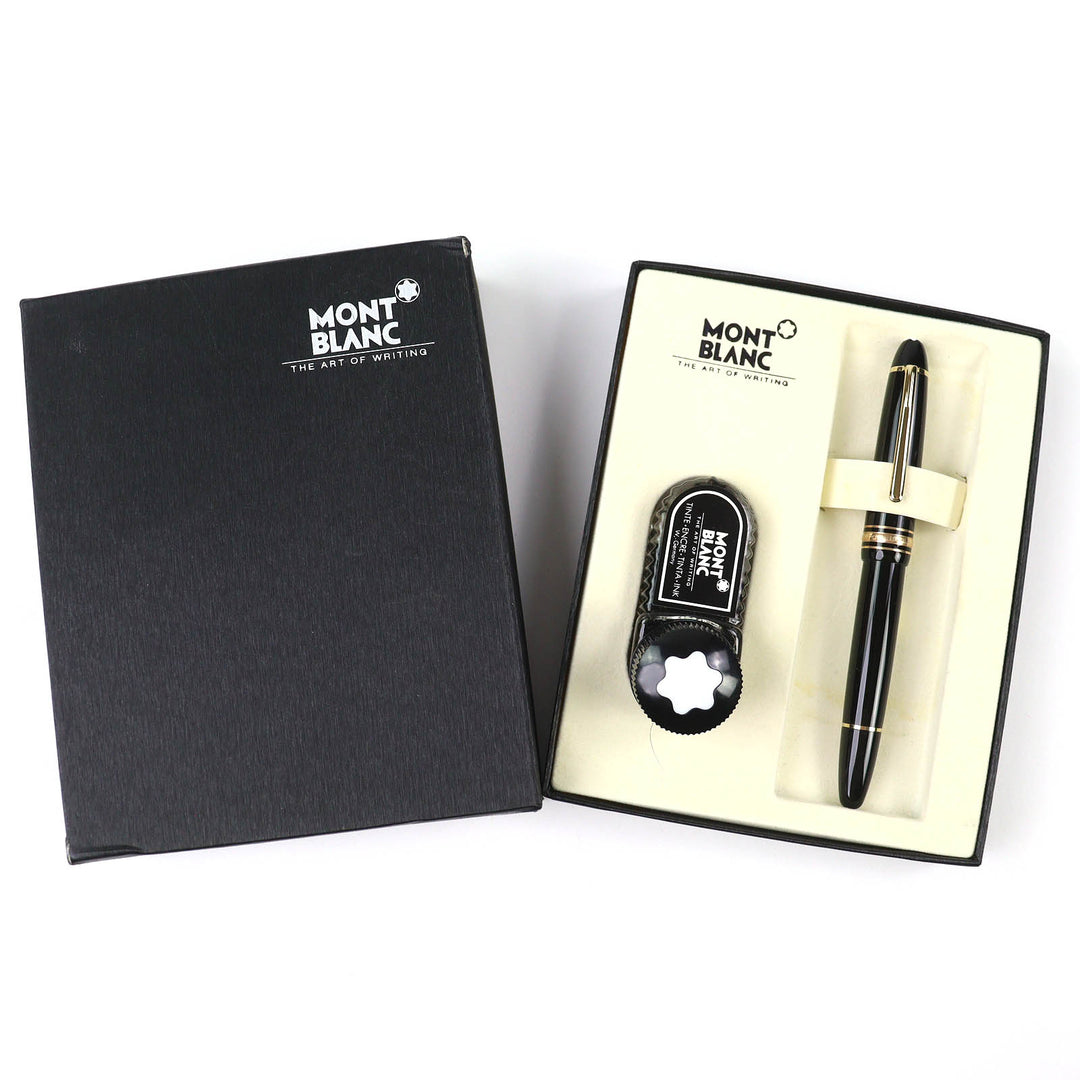 Excellent MONTBLANC fountain pen Meisterstück 146 black 14K mens