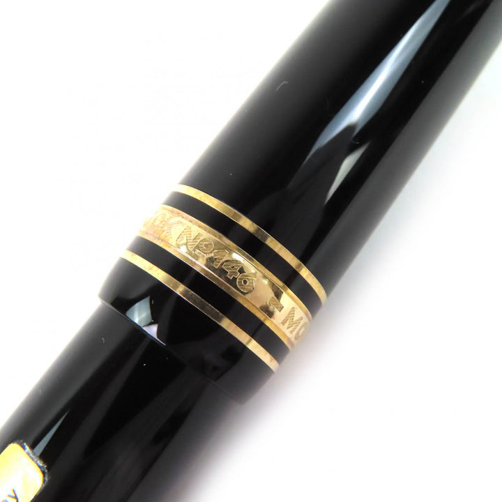 Excellent MONTBLANC fountain pen Meisterstück 146 black 14K mens