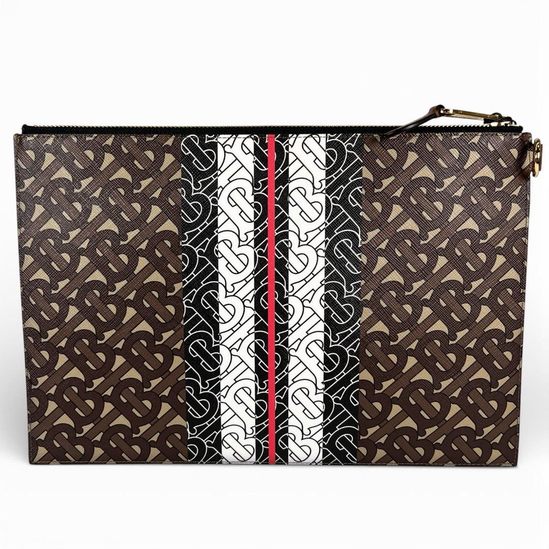 Pristine BURBERRY Clutch bag TB Monogram Stripe multicolor cotton mens